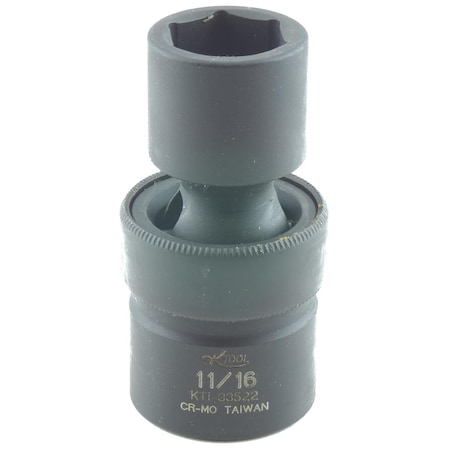 K-Tool International 1/2" Drive Impact Socket black oxide, Swivel 6 Pnt 1/2"Dr, 11/16 KTI-33522